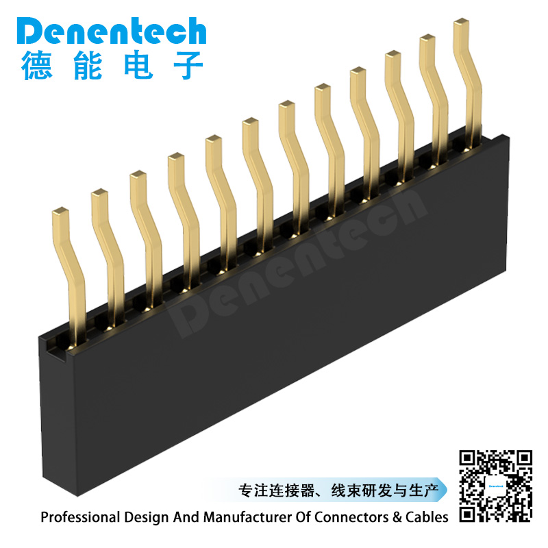 Denentech factory directly supply  2.00MM H6.35MM single row right angle SMT  female header